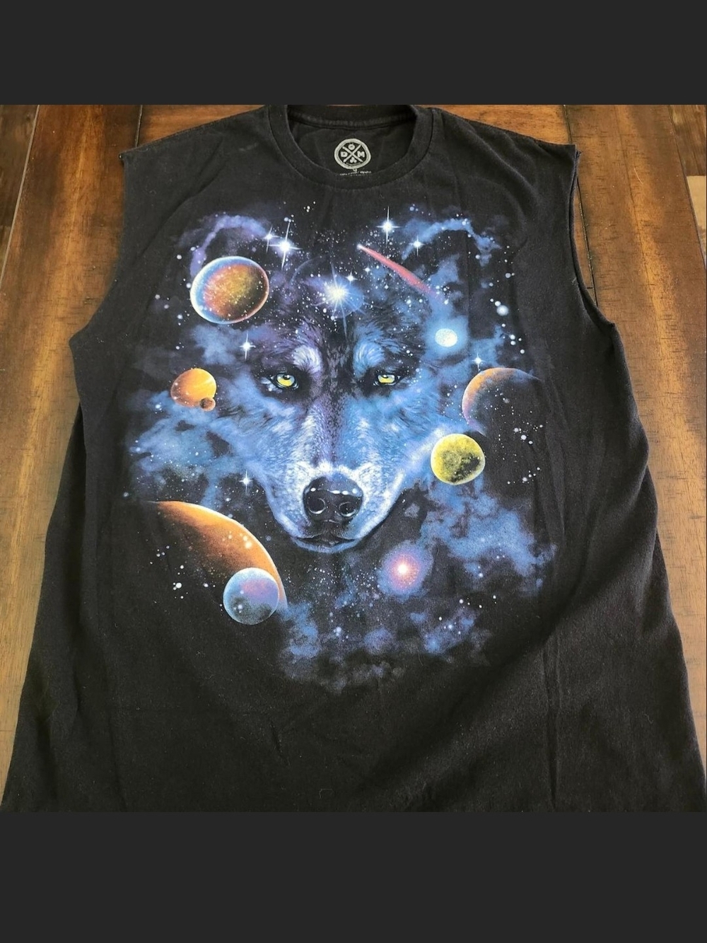Wolf Galaxy Graphic Tank Top - Black